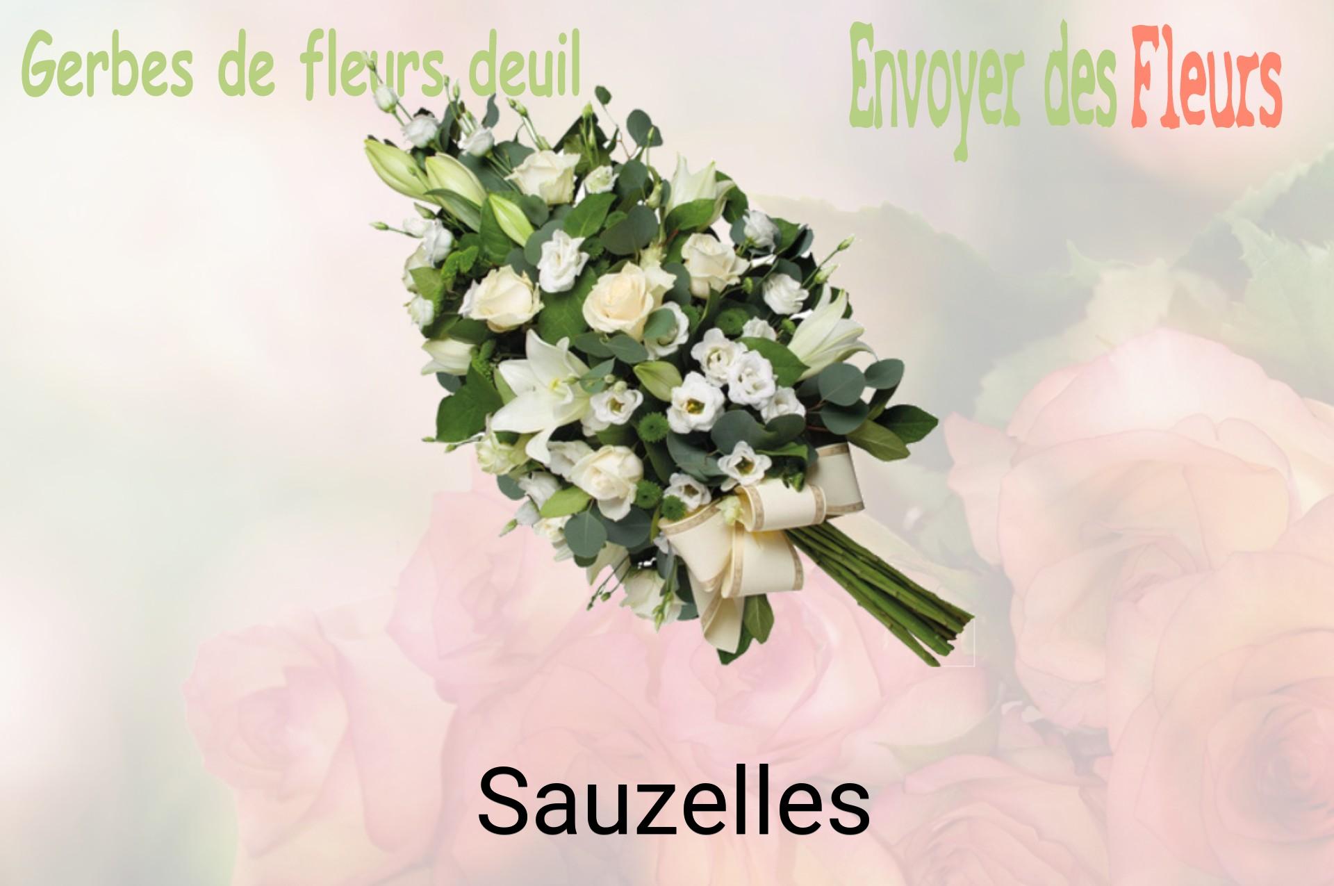 Gerbe de fleurs de deuil livrée à Sauzelles